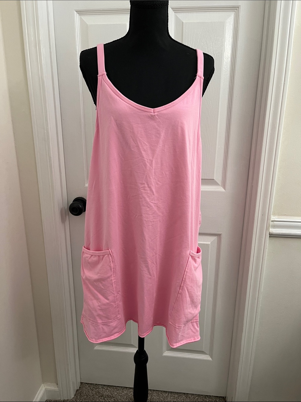 Light Pink Sleeveless Pocket Dress